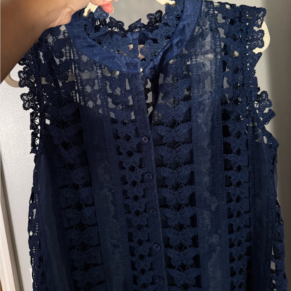 Nordstrom Blue Sleeveless Crew Neck Mini - Picture 4 of 7